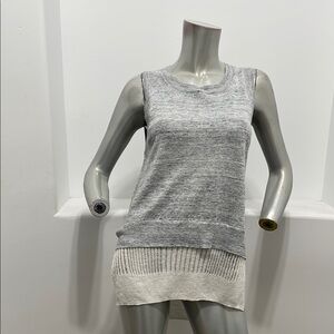 Brochu Walker Gray White Sleeveless Knit Top